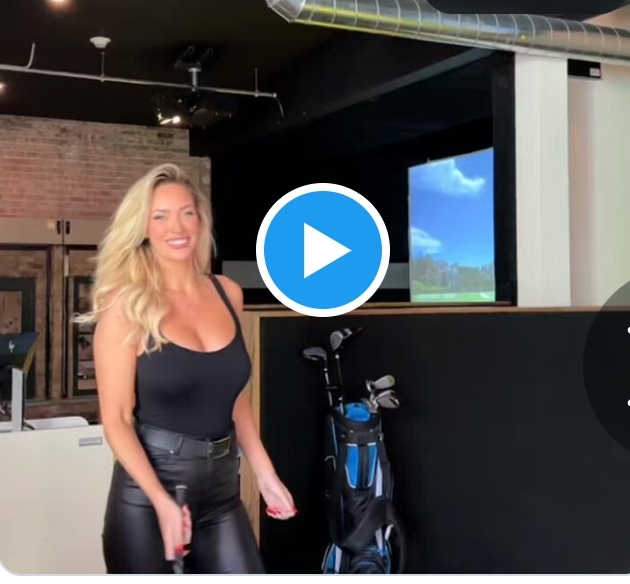 Read more about the article Paige Spiranac shows off ‘great swing’ playing golf in heels and leather pants