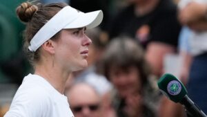 Read more about the article Ukrainian tennis star Elina Svitolina in tears over hospital strike after Wimbledon win